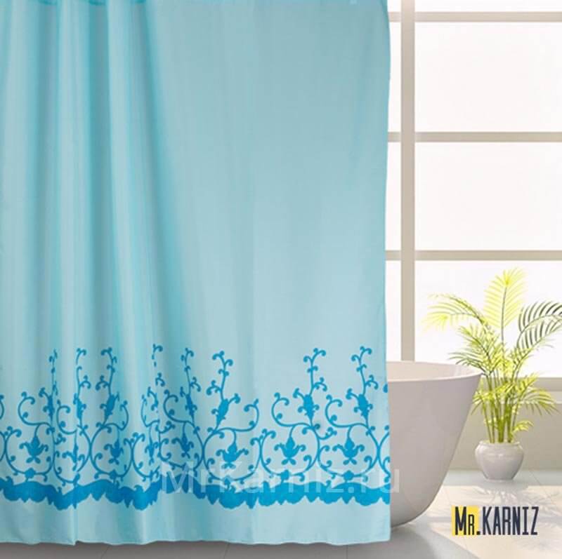 Штора для ванной Plot Art голубая Штора для ванной Plot Art голубая