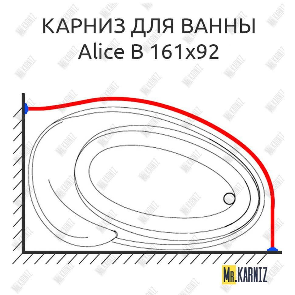 Карниз для ванны Doctor Jet Alice B 161х92 Усиленный 20 мм MrKARNIZ