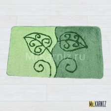 Коврик в ванную Листья зеленый