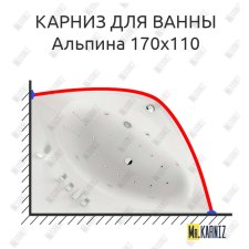 Карниз для ванны Aquatika Альпина 170х110 Усиленный 25 мм MrKARNIZ