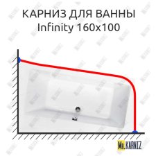 Карниз для ванны Besco Infinity 160х100 Усиленный 25 мм MrKARNIZ