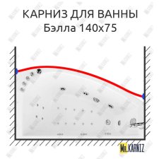 Карниз для ванны Triton Бэлла Передний борт 140х75 Усиленный 25 мм MrKARNIZ